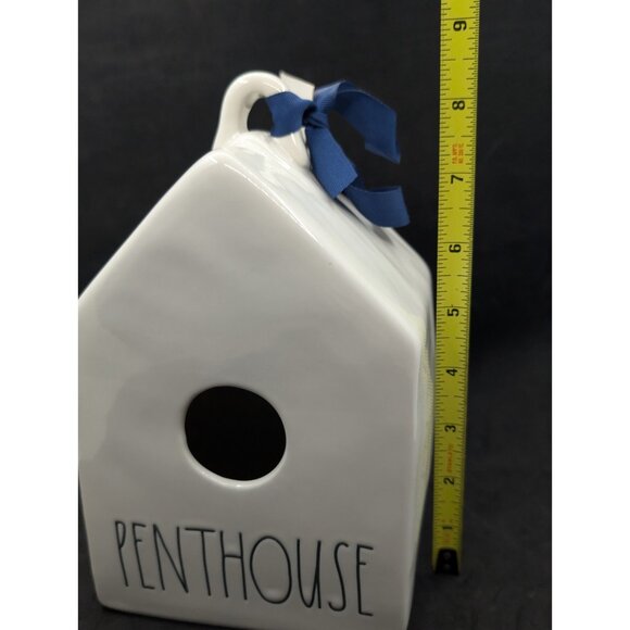 Rae Dunn PENTHOUSE Glossy White Square Ceramic Birdhouse New with tags - Picture 6 of 13